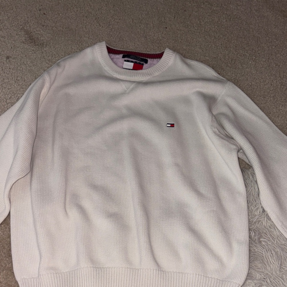 Tommy Hilfiger Men's Off-White Crewneck Sweater